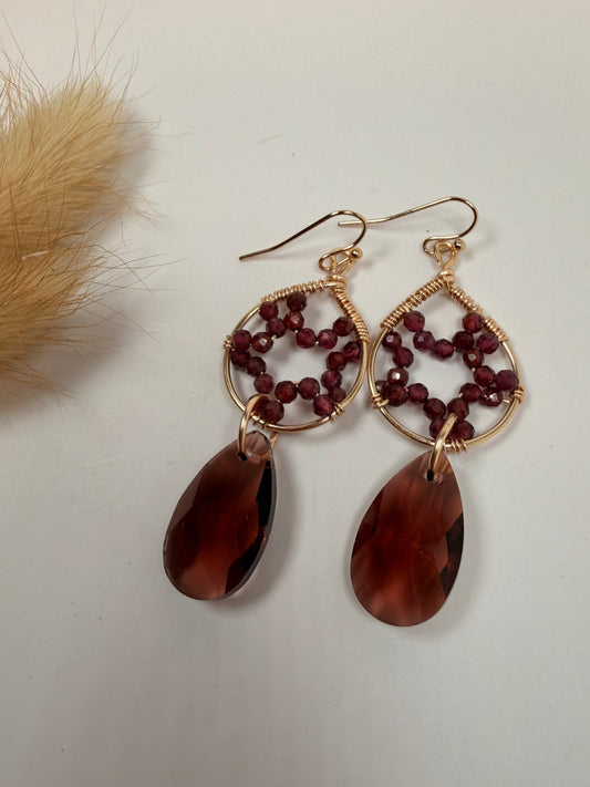 Tangled Gold Pendant Earrings