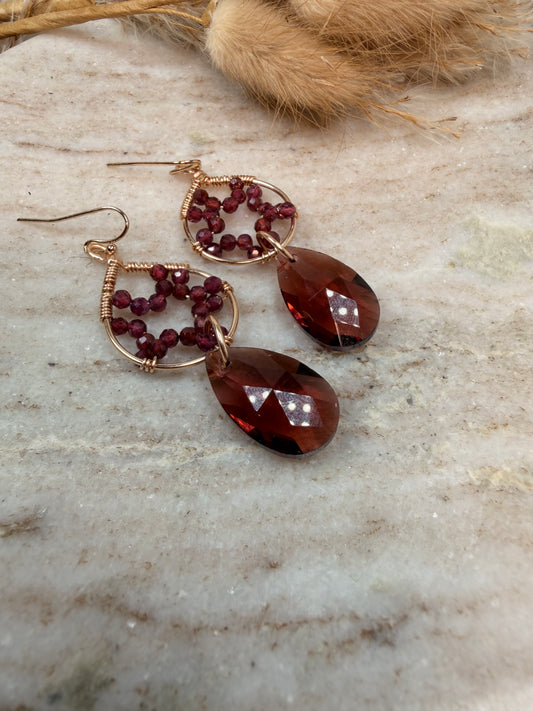 Tangled Gold Pendant Earrings