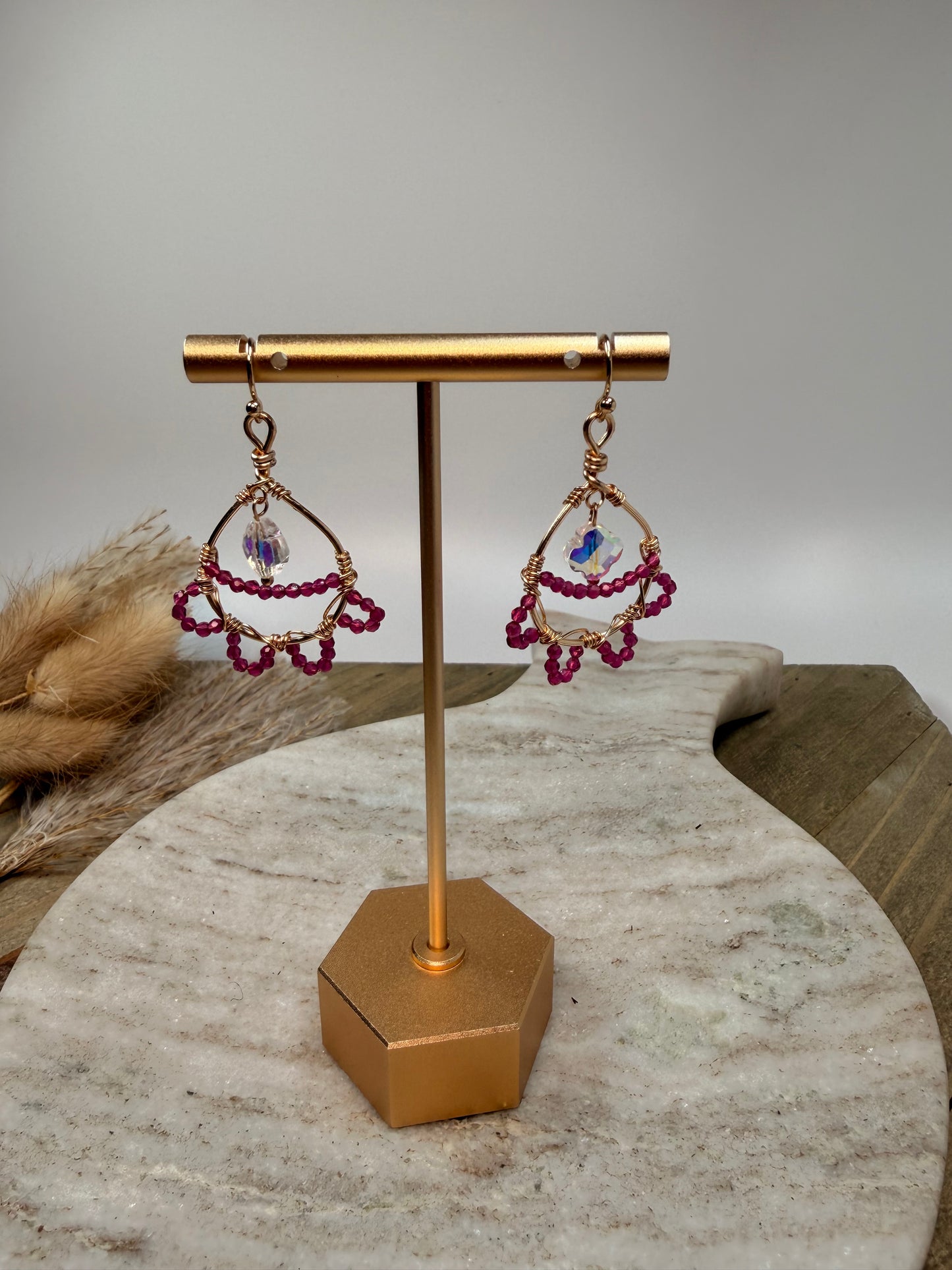 Pink Bursts with Glitzy Pendant