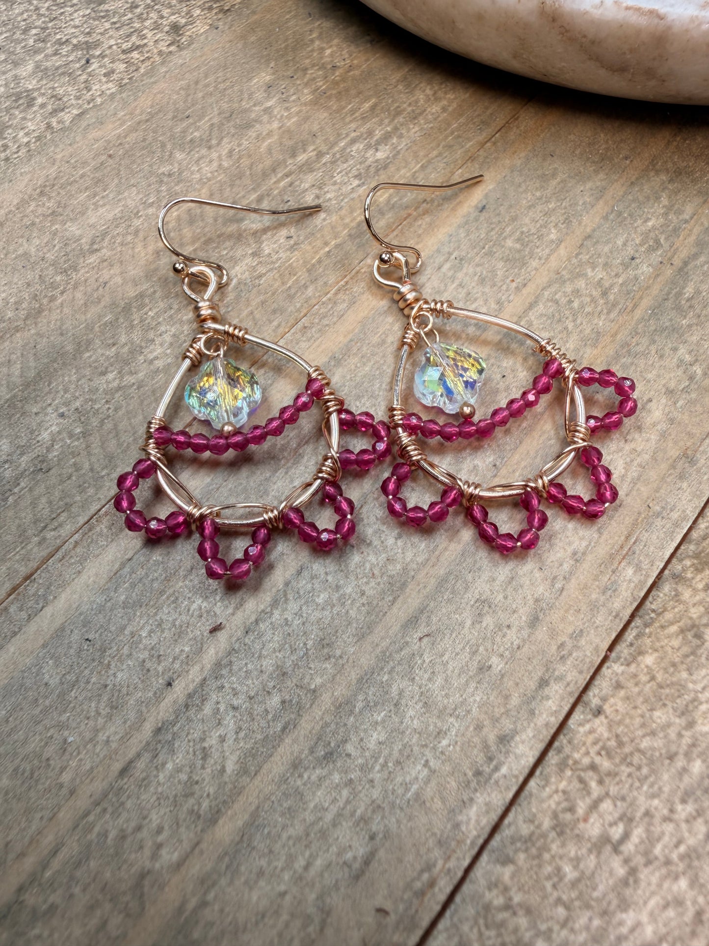 Pink Bursts with Glitzy Pendant