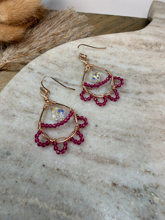 Pink Bursts with Glitzy Pendant